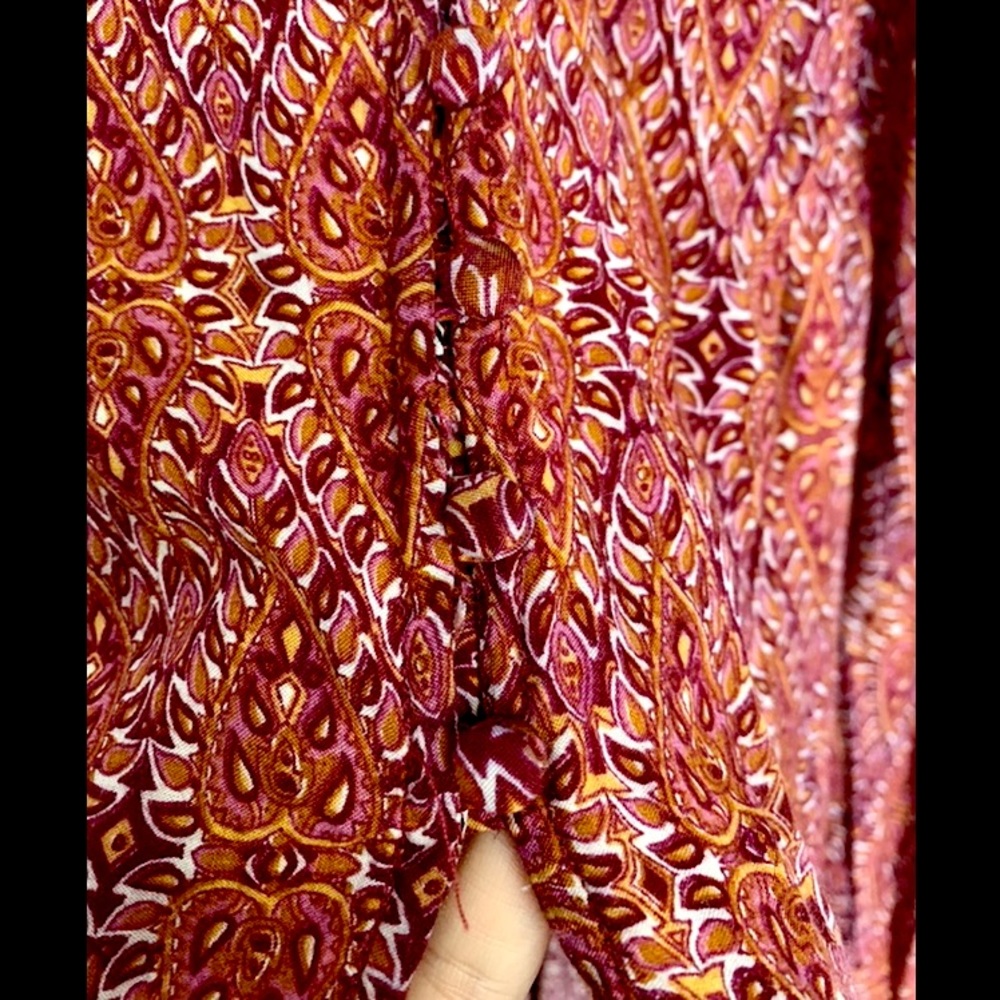 Patterned Boho Button-Up Maxi Dress - image 3